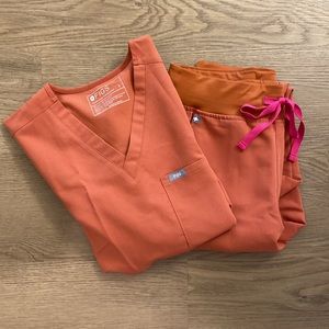 Figs Scrubs in Burnt Orange